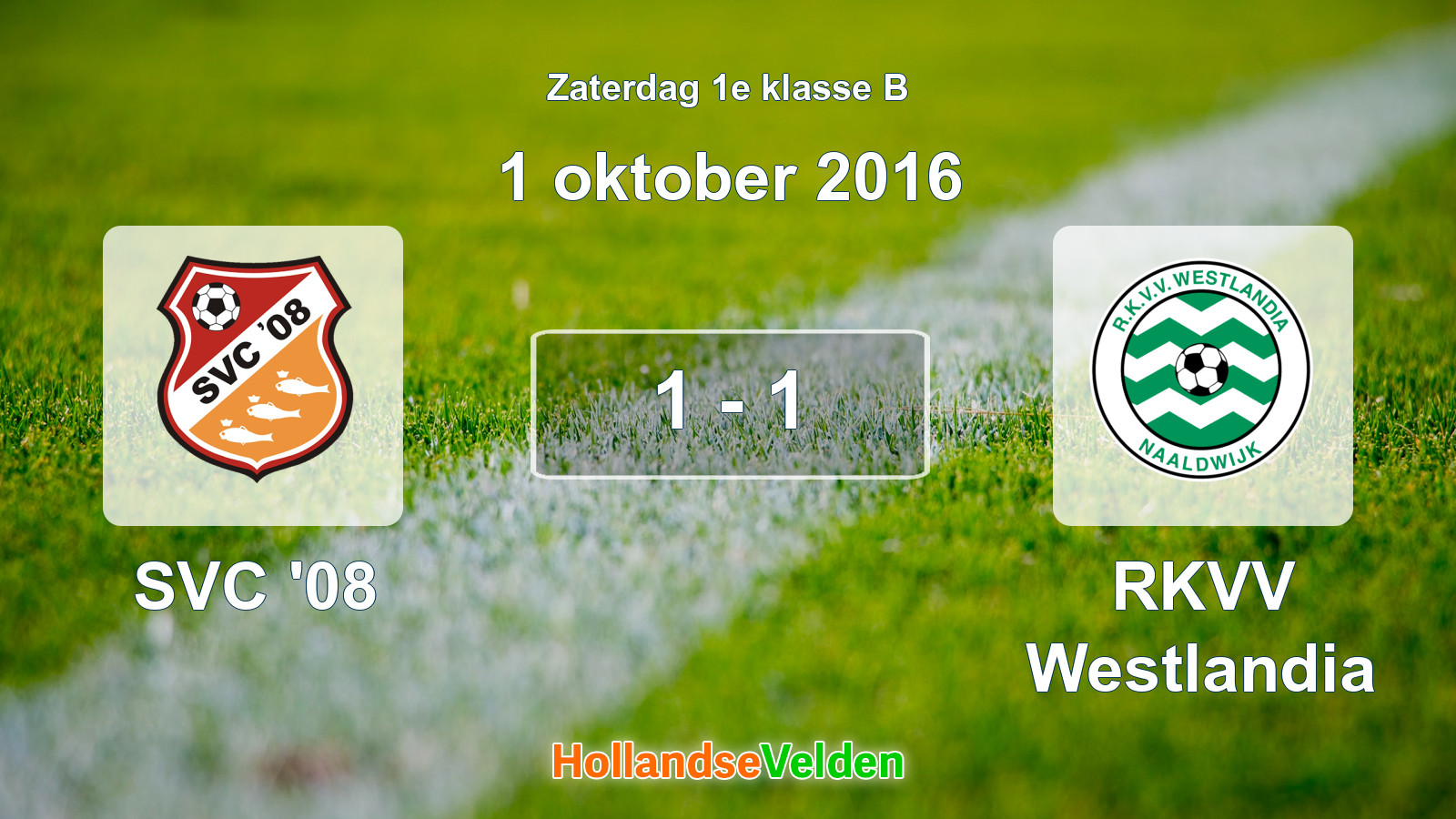 Gespeelde wedstrijd: SVC '08 - RKVV Westlandia 1 - 1 (1 oktober 2016)