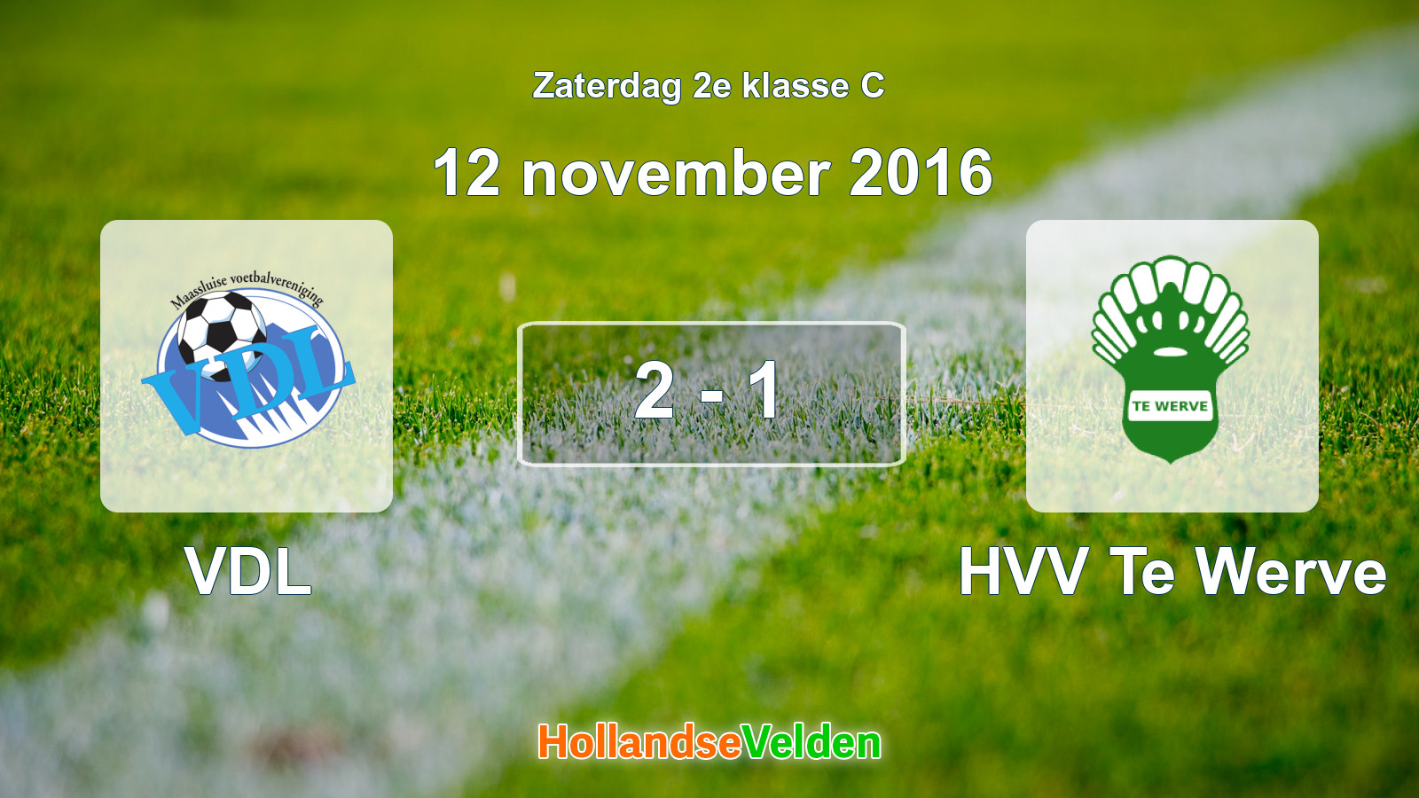 Gespeelde wedstrijd: VDL - HVV Te Werve 2 - 1 (12 november 2016)