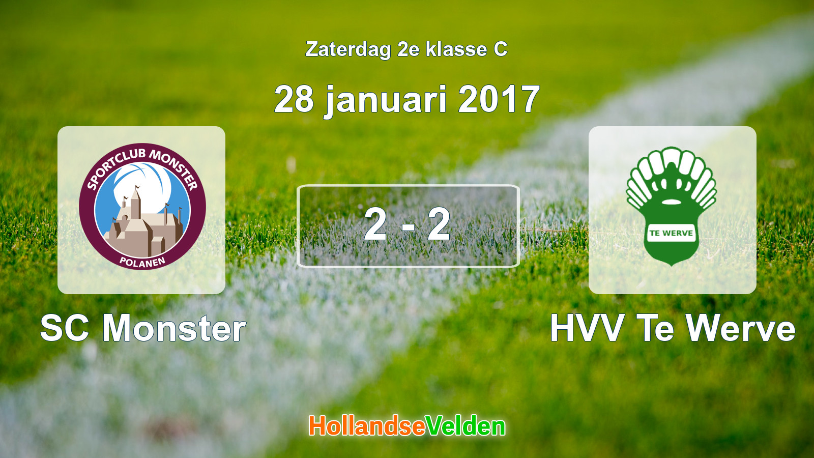 Gespeelde wedstrijd: SC Monster - HVV Te Werve 2 - 2 (28 januari 2017)