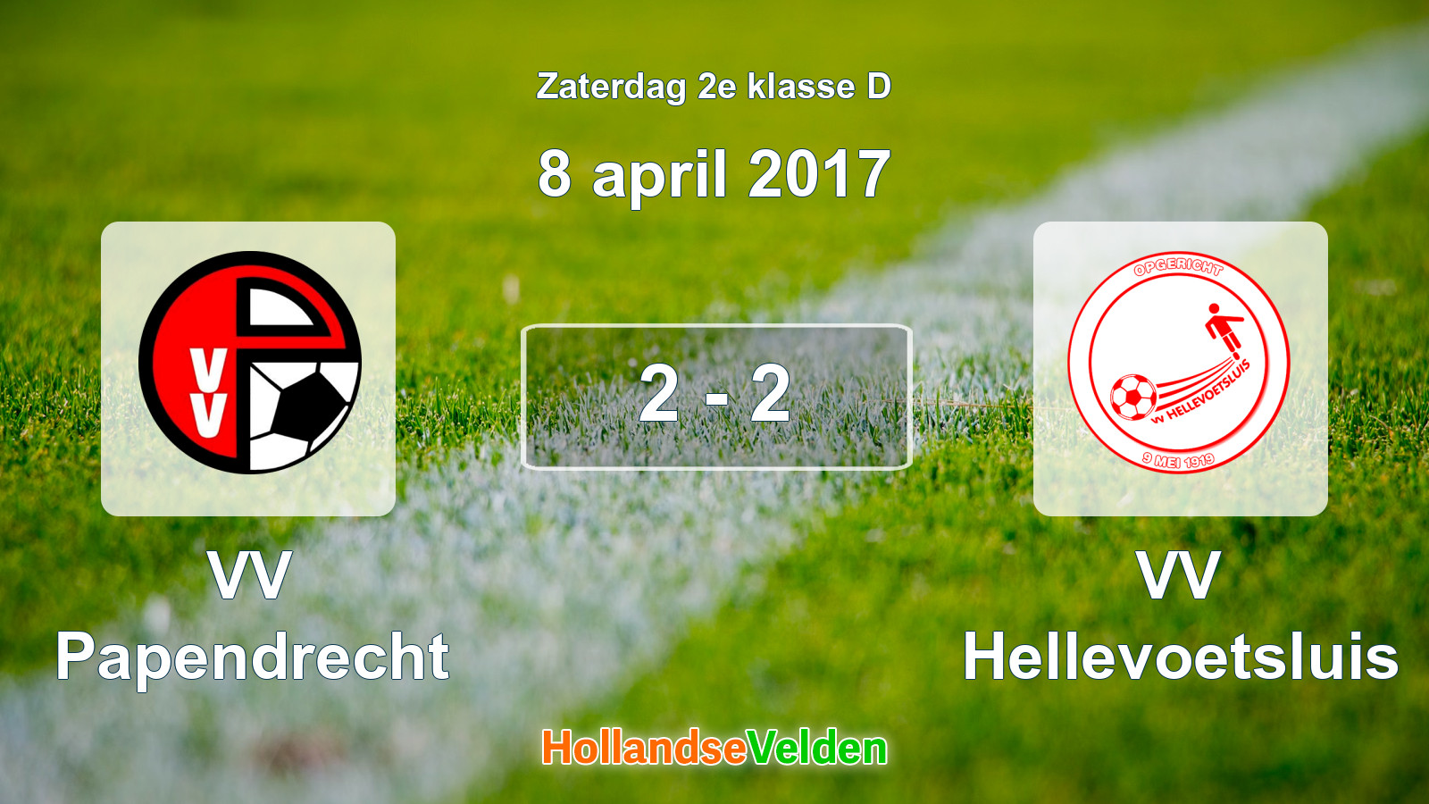 Gespeelde wedstrijd: VV Papendrecht - VV Hellevoetsluis 2 - 2 (8 april 2017)