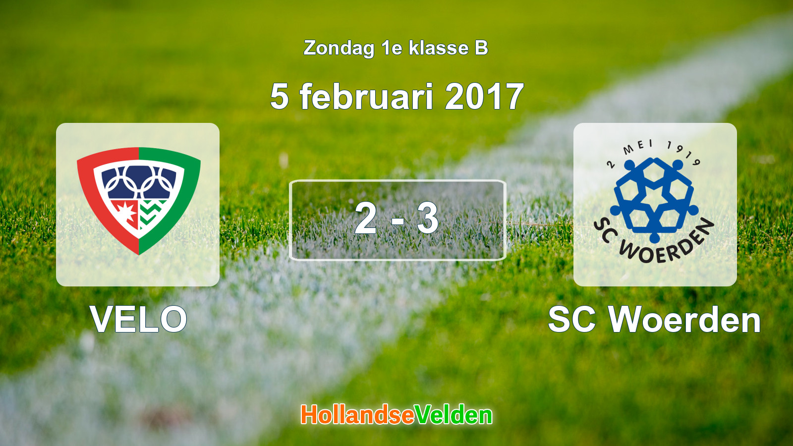 Gespeelde wedstrijd: VELO - SC Woerden 2 - 3 (5 februari 2017)