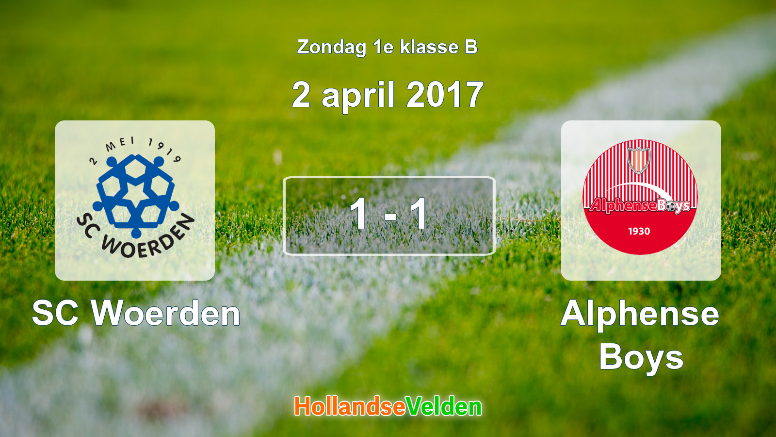 Gespeelde wedstrijd: SC Woerden - Alphense Boys 1 - 1 (2 april 2017)