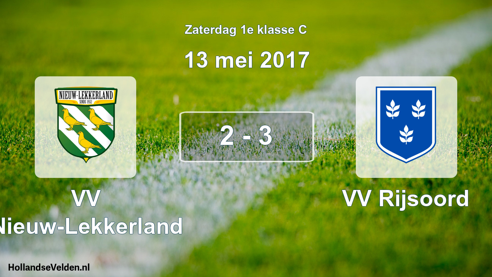 Gespeelde wedstrijd: VV Nieuw-Lekkerland - VV Rijsoord 2 - 3 (13 mei 2017)