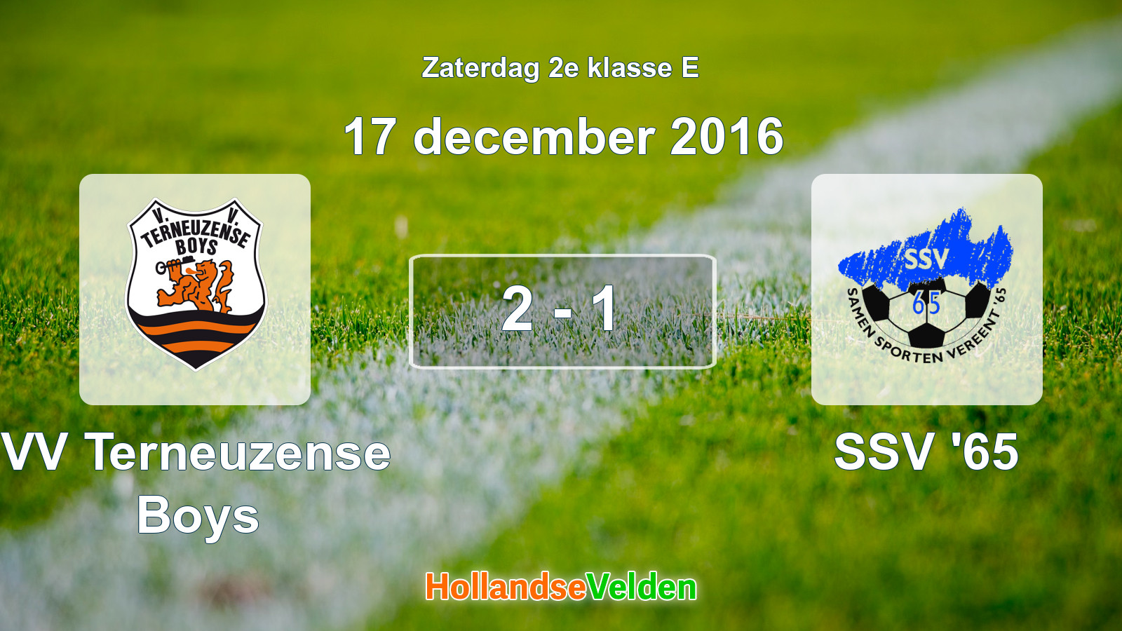 Gespeelde wedstrijd: VV Terneuzense Boys - SSV '65 2 - 1 (17 december 2016)