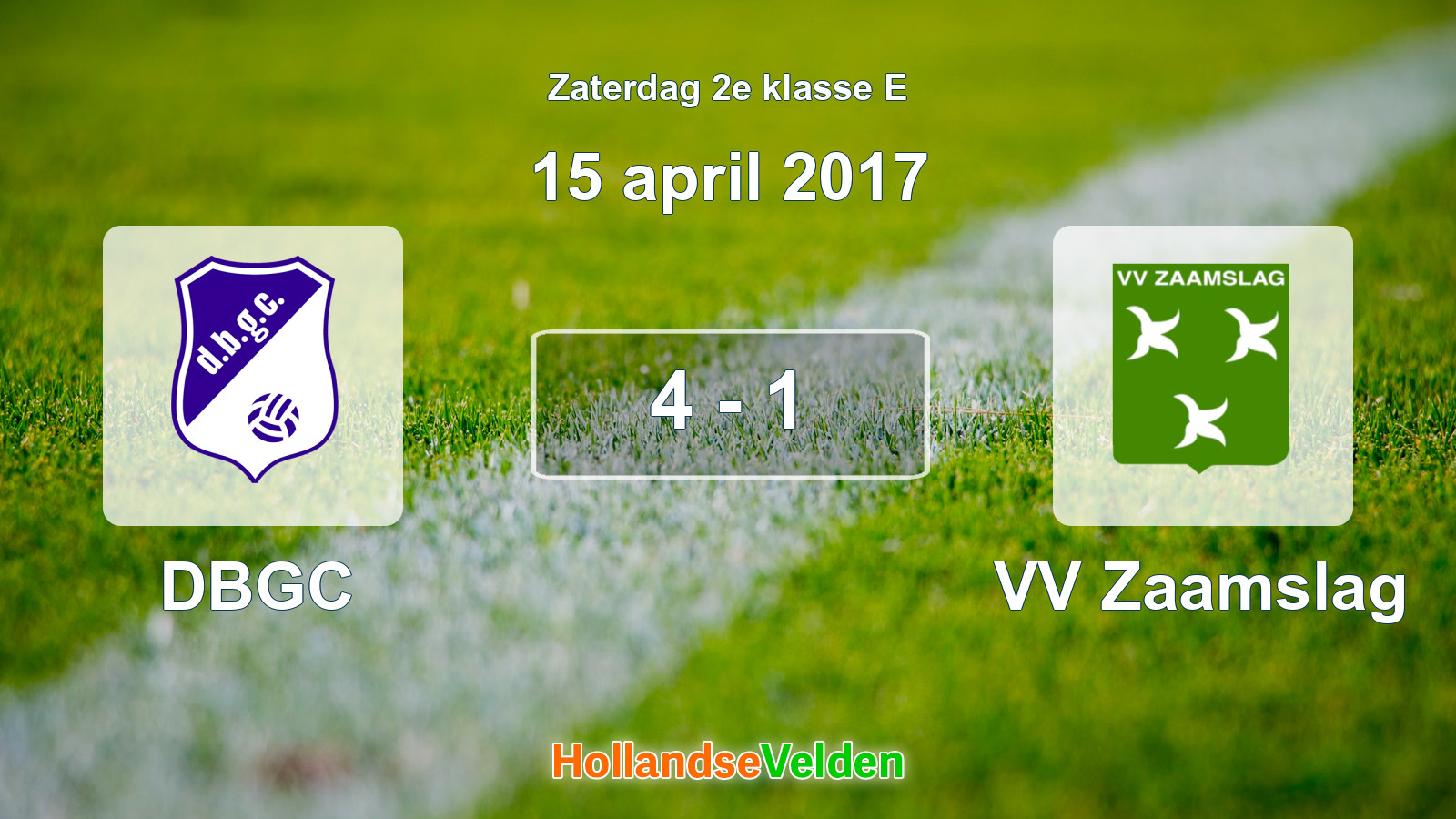 Gespeelde wedstrijd: DBGC - VV Zaamslag 4 - 1 (15 april 2017)