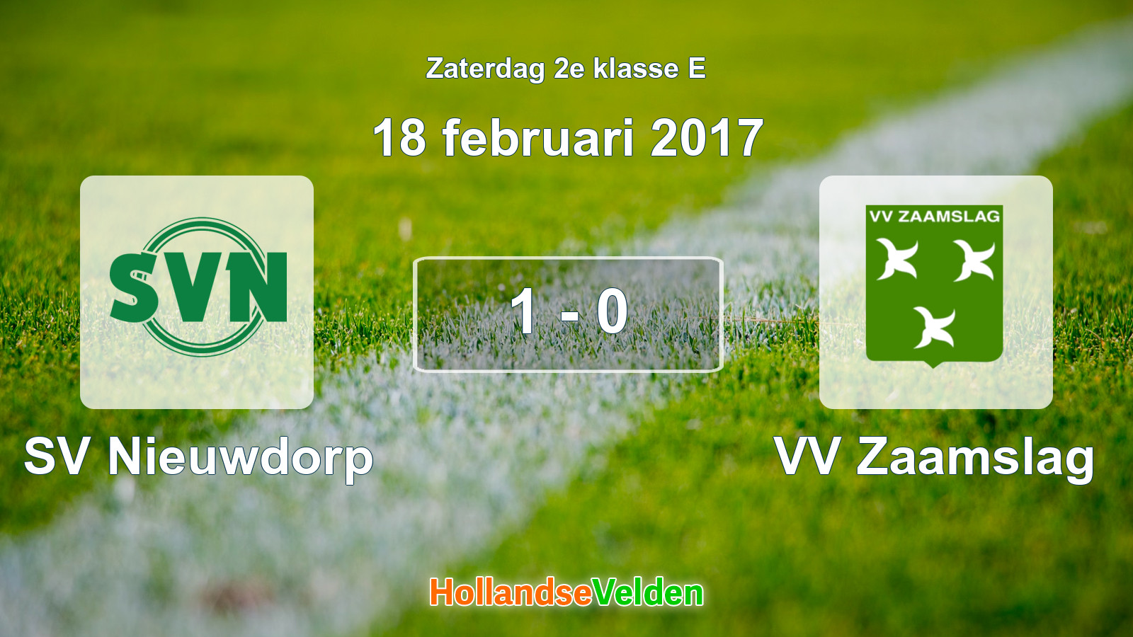 Gespeelde wedstrijd: SV Nieuwdorp - VV Zaamslag 1 - 0 (18 februari 2017)