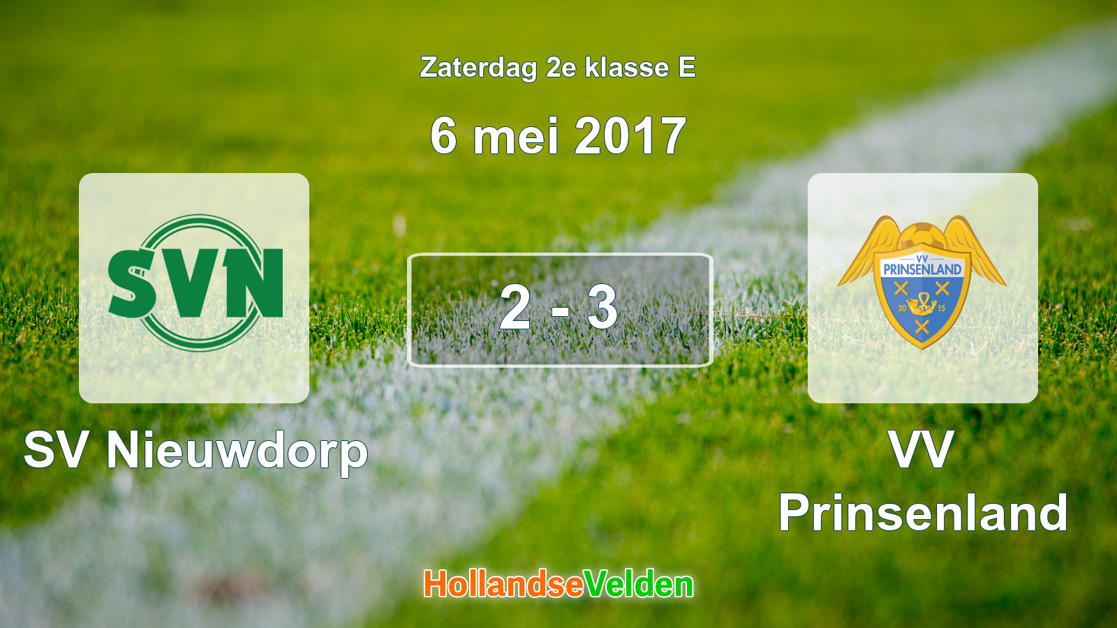 Gespeelde wedstrijd: SV Nieuwdorp - VV Prinsenland 2 - 3 (6 mei 2017)