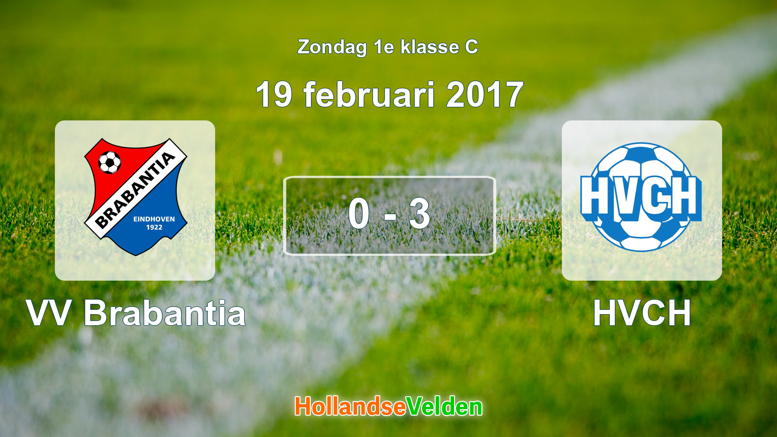 Gespeelde wedstrijd: VV Brabantia - HVCH 0 - 3 (19 februari 2017)