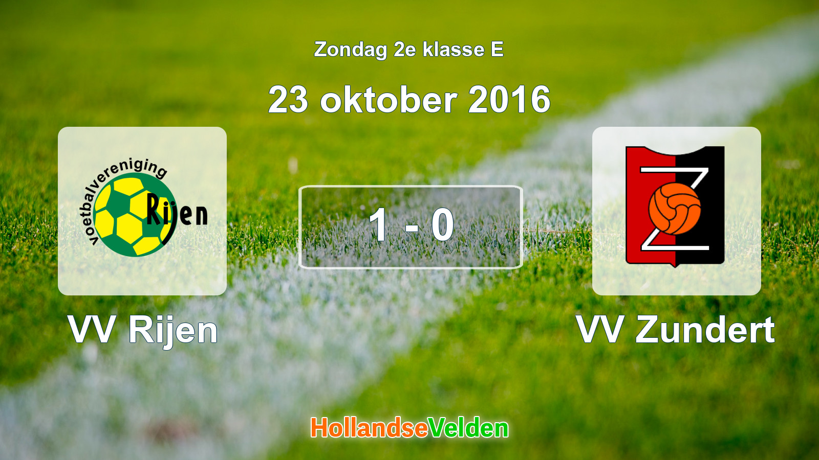 Gespeelde wedstrijd: VV Rijen - VV Zundert 1 - 0 (23 oktober 2016)