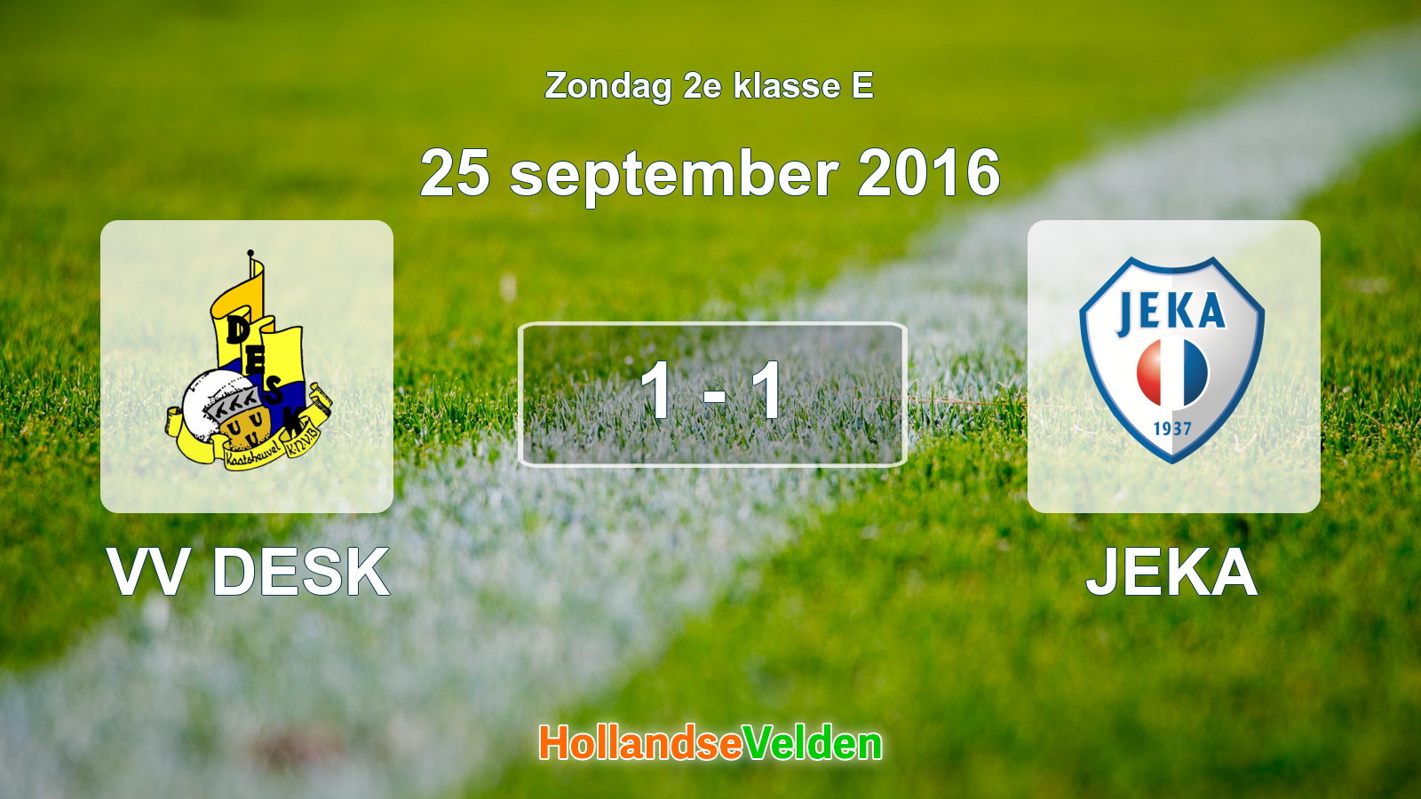 Gespeelde wedstrijd: VV DESK - JEKA 1 - 1 (25 september 2016)