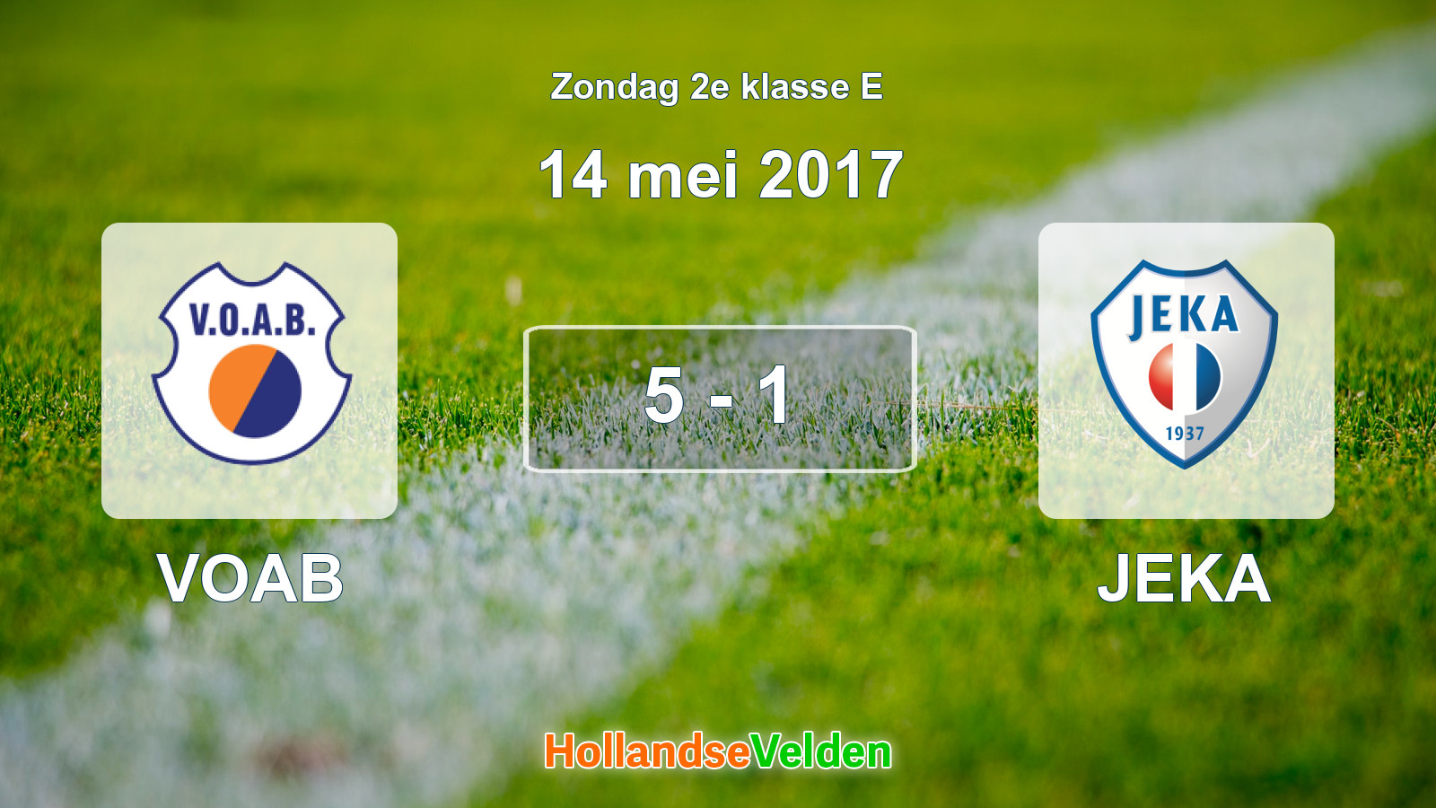 Gespeelde wedstrijd: VOAB - JEKA 5 - 1 (14 mei 2017)