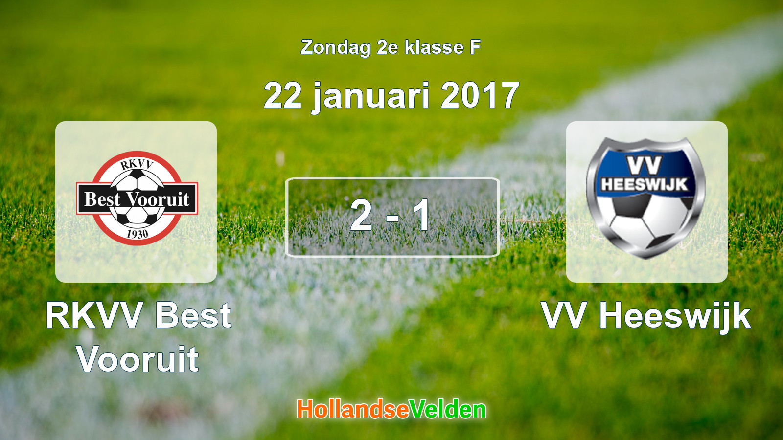 Gespeelde wedstrijd: RKVV Best Vooruit - VV Heeswijk 2 - 1 (22 januari 2017)