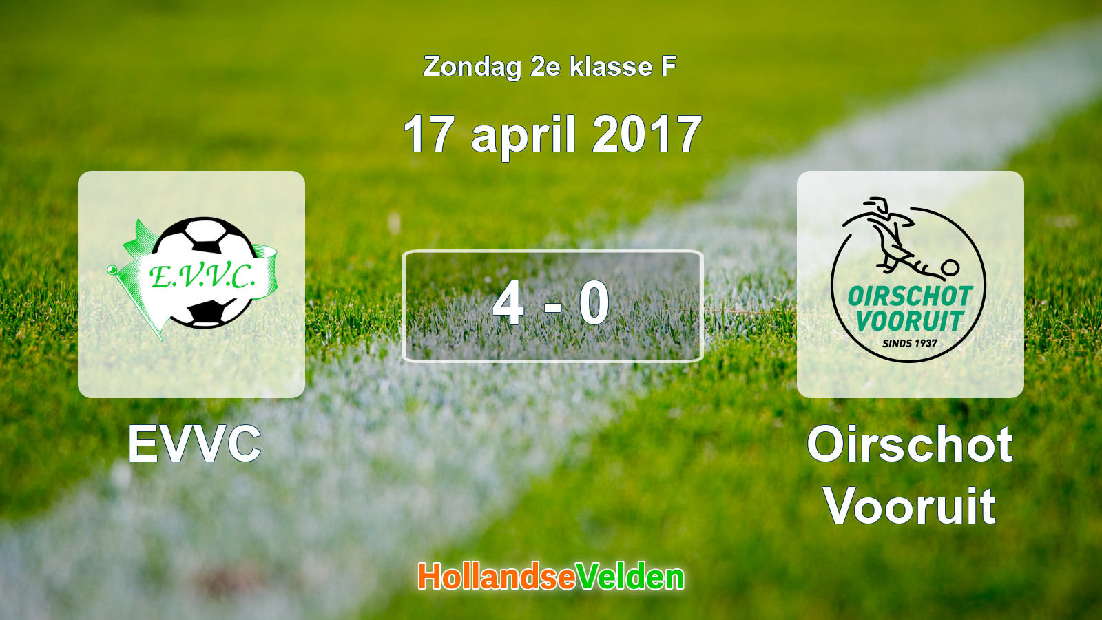 Gespeelde wedstrijd: EVVC - Oirschot Vooruit 4 - 0 (17 april 2017)