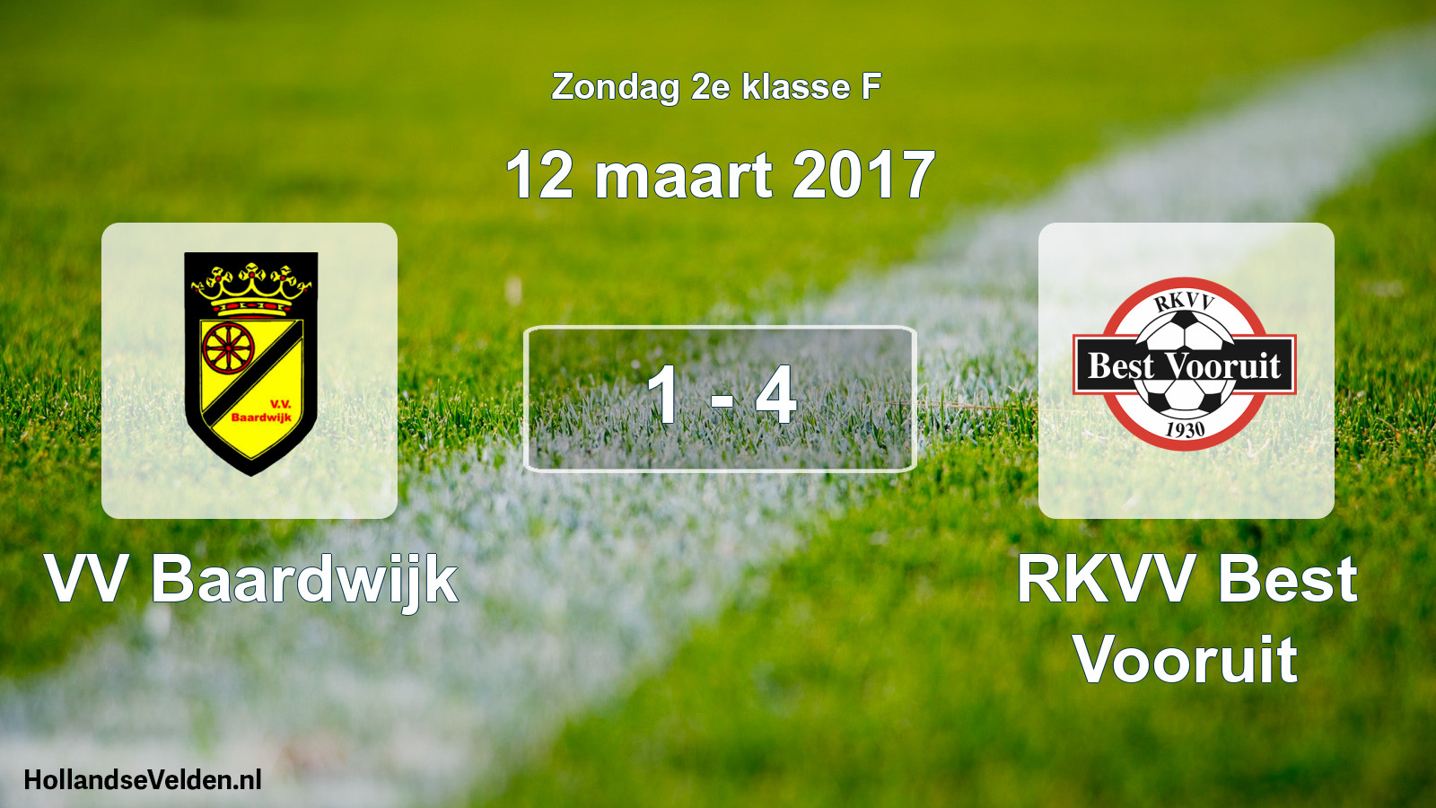 Gespeelde wedstrijd: VV Baardwijk - RKVV Best Vooruit 1 - 4 (12 maart 2017)