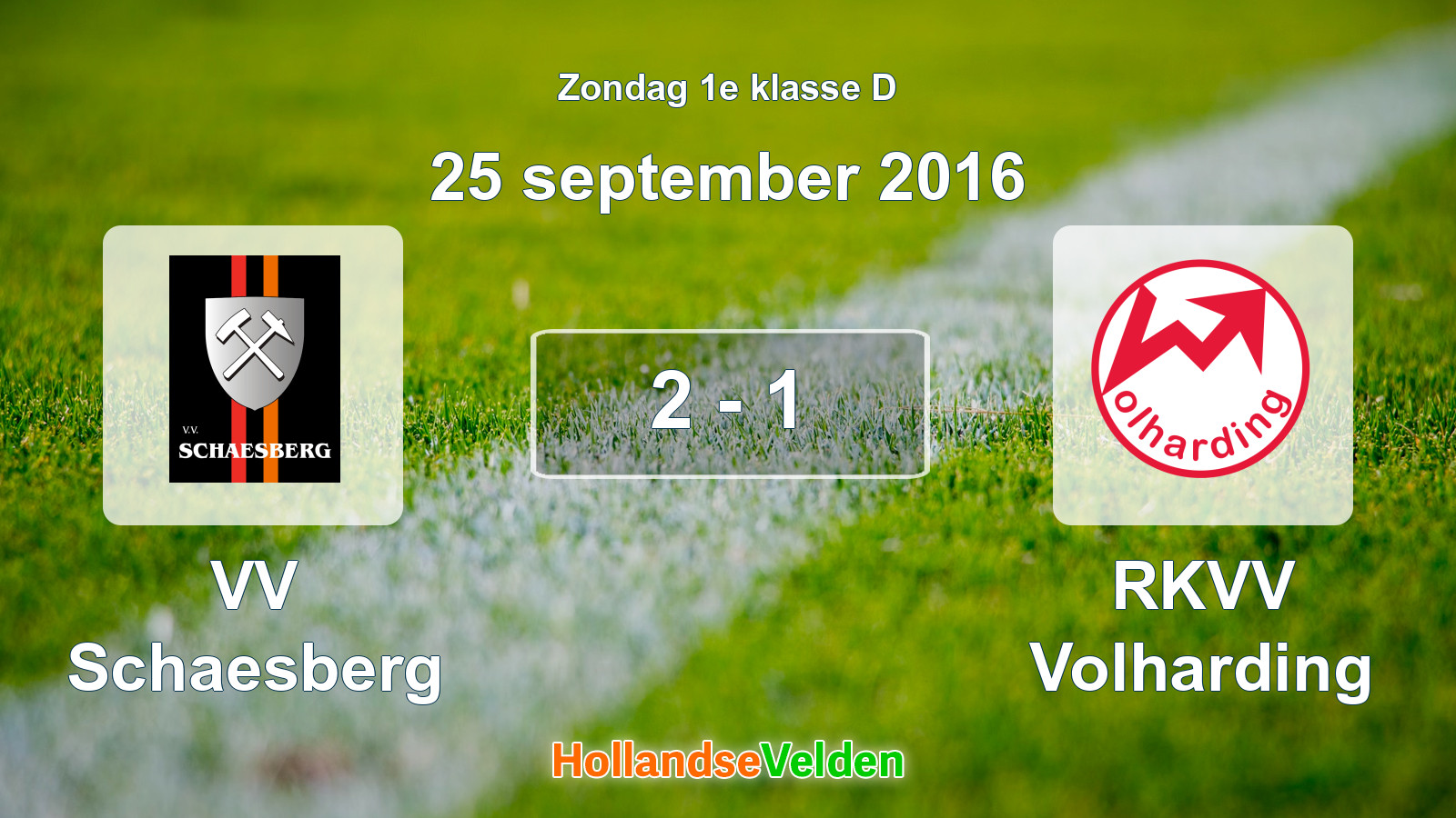 Gespeelde wedstrijd: VV Schaesberg - RKVV Volharding 2 - 1 (25 september 2016)