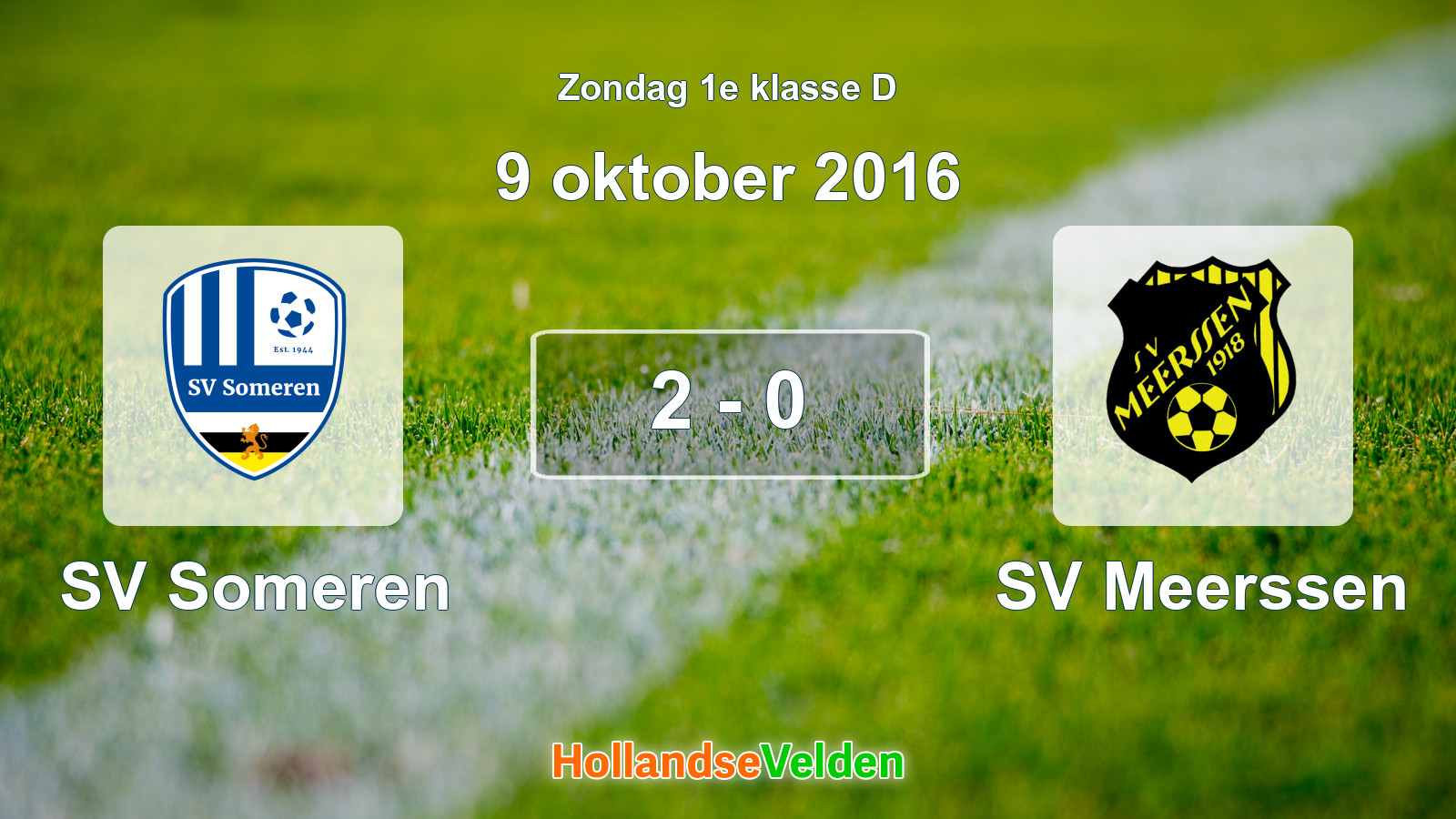 Gespeelde wedstrijd: SV Someren - SV Meerssen 2 - 0 (9 oktober 2016)