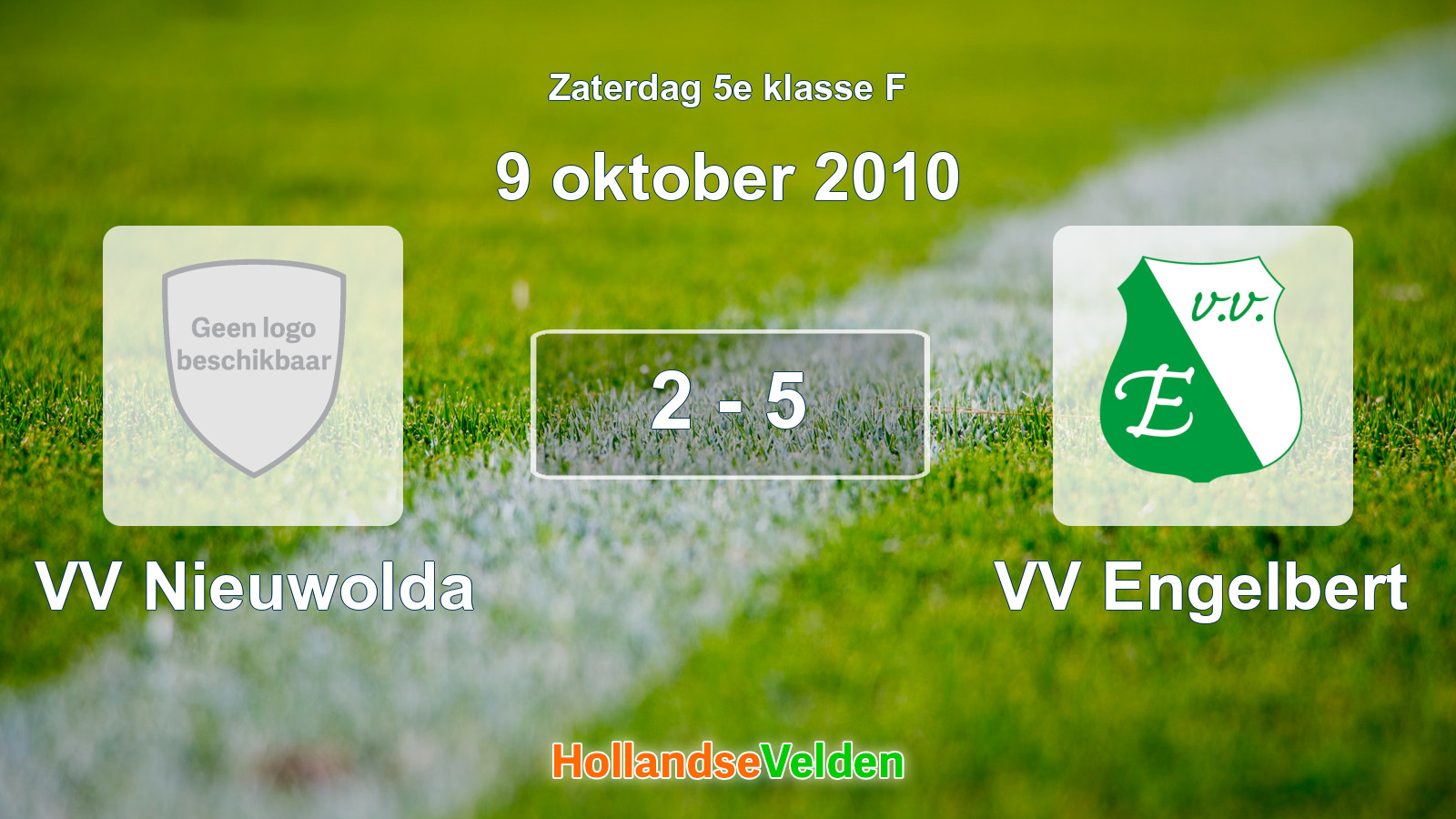 Gespeelde wedstrijd: VV Nieuwolda - VV Engelbert 2 - 5 (9 oktober 2010)