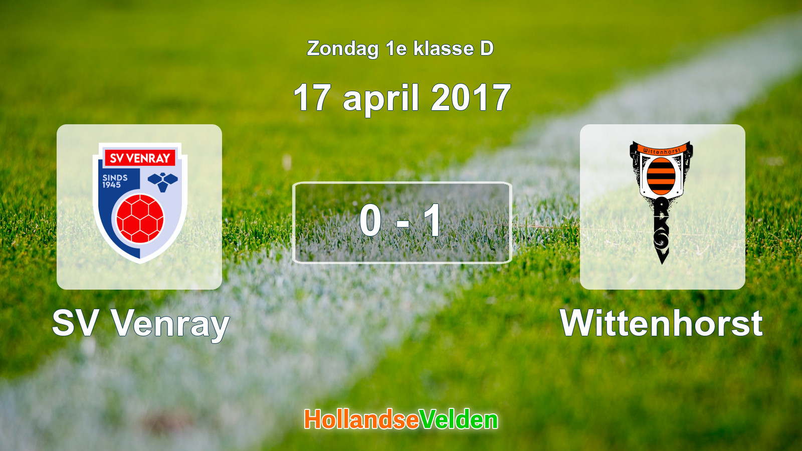 Gespeelde wedstrijd: SV Venray - Wittenhorst 0 - 1 (17 april 2017)