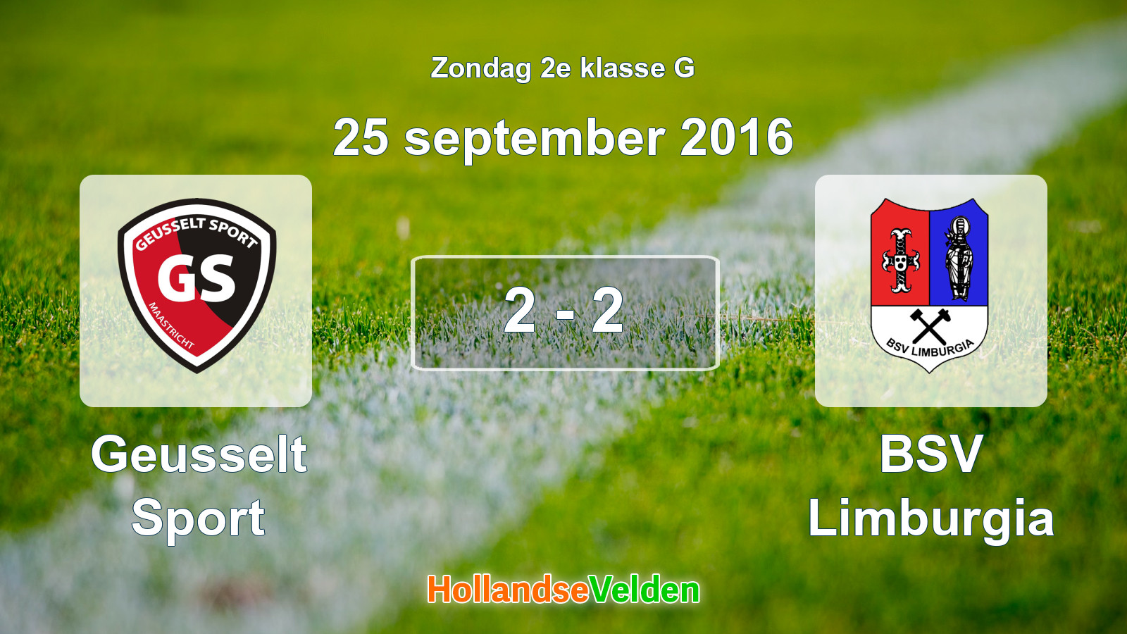 Gespeelde wedstrijd: Geusselt Sport - BSV Limburgia 2 - 2 (25 september 2016)
