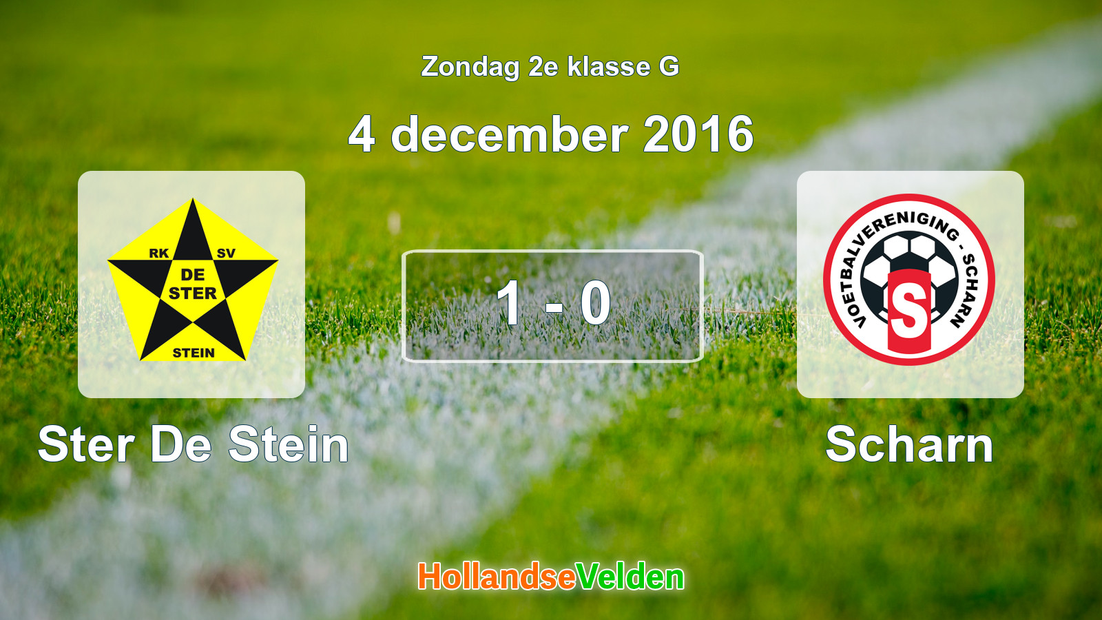 Gespeelde wedstrijd: Ster De Stein - Scharn 1 - 0 (4 december 2016)