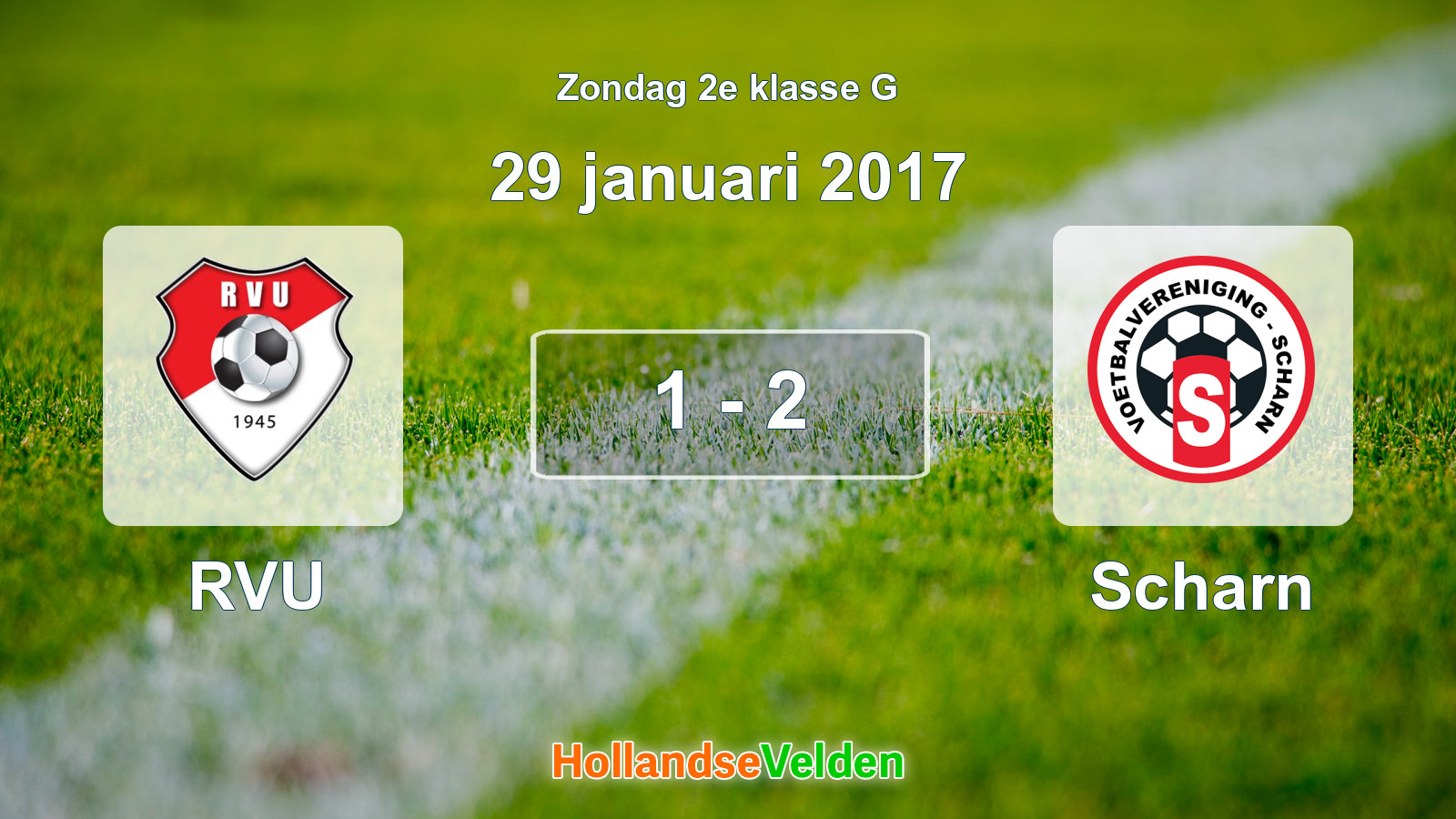 Gespeelde wedstrijd: RVU - Scharn 1 - 2 (29 januari 2017)