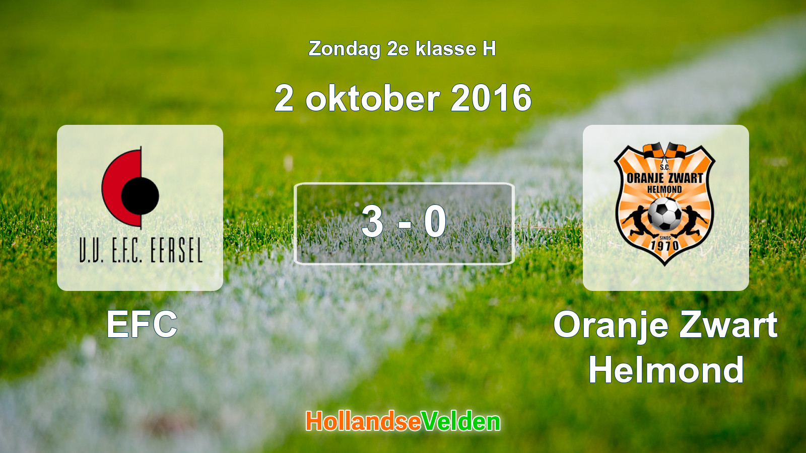 Gespeelde wedstrijd: EFC - Oranje Zwart Helmond 3 - 0 (2 oktober 2016)