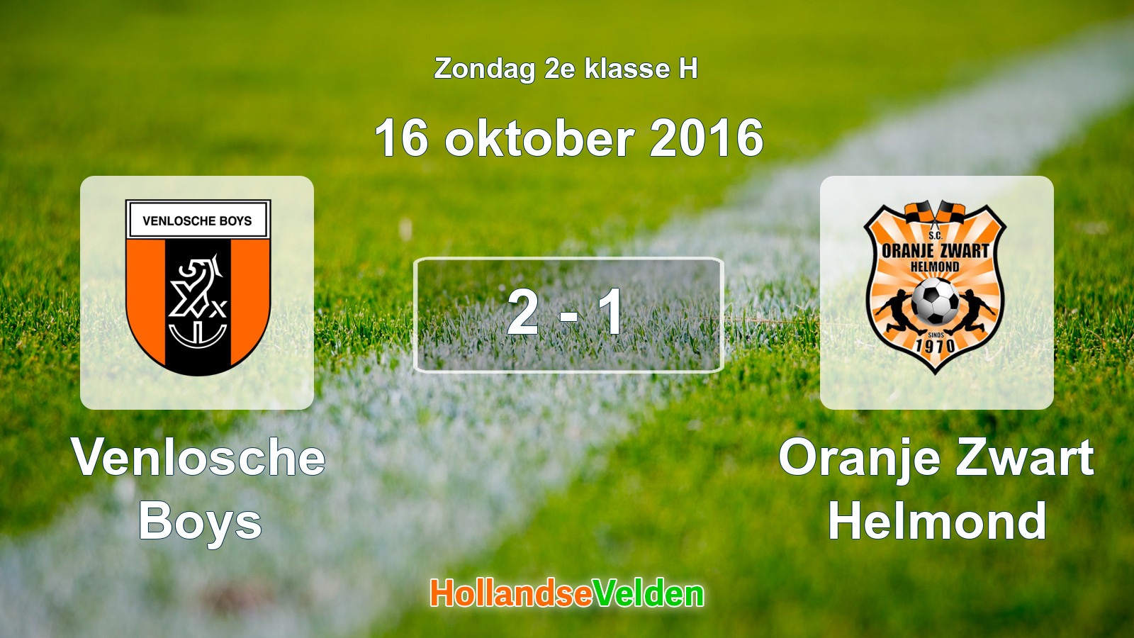 Gespeelde wedstrijd: Venlosche Boys - Oranje Zwart Helmond 2 - 1 (16 oktober 2016)