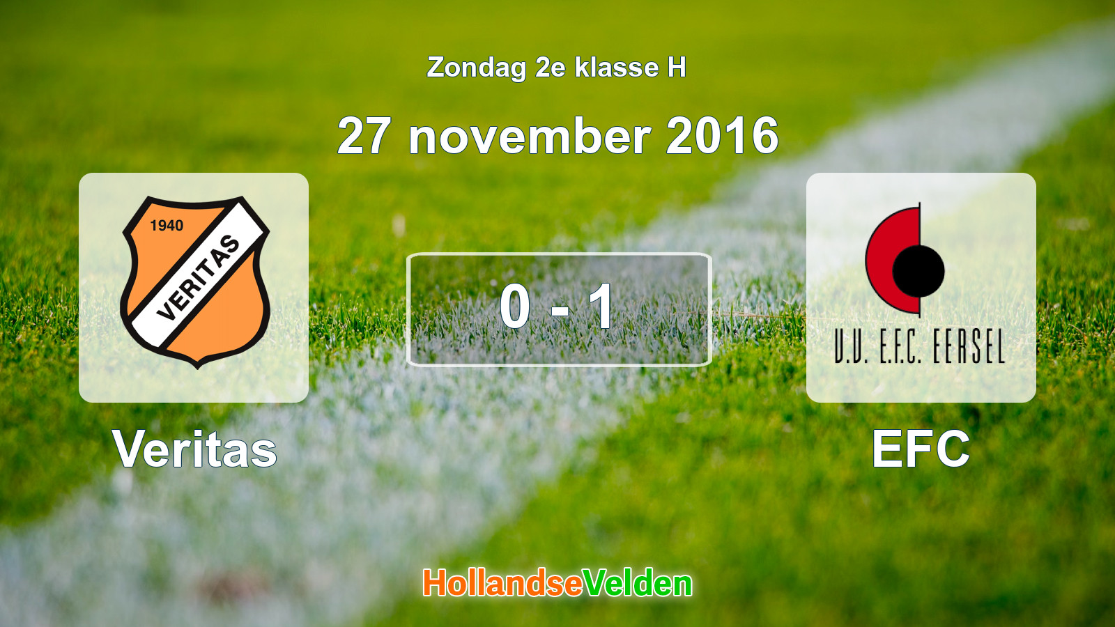 Gespeelde wedstrijd: Veritas - EFC 0 - 1 (27 november 2016)