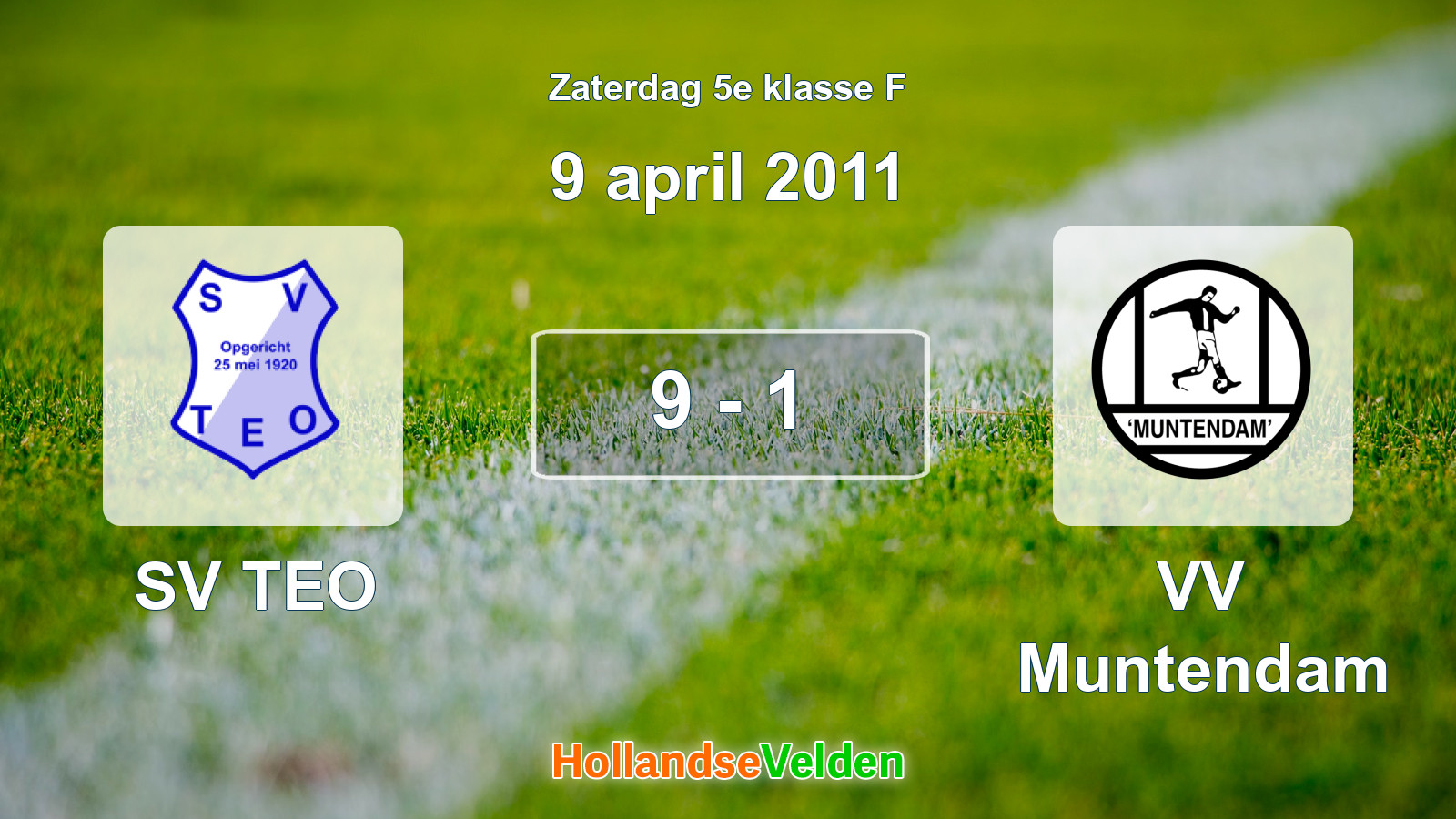 Gespeelde wedstrijd: SV TEO - VV Muntendam 9 - 1 (9 april 2011)