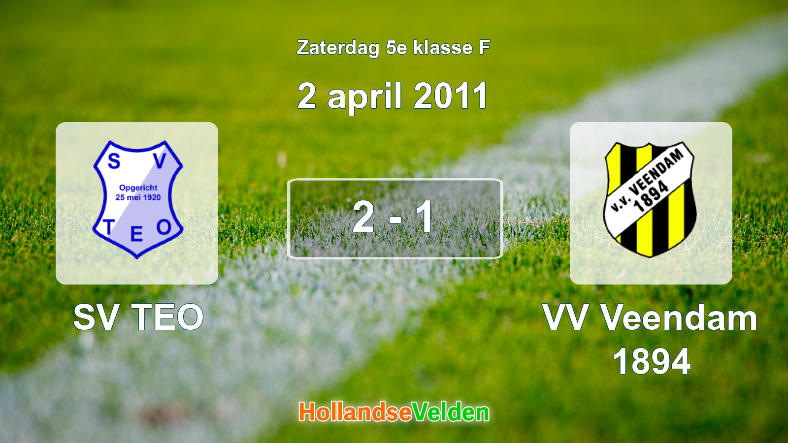 Gespeelde wedstrijd: SV TEO - VV Veendam 1894 2 - 1 (2 april 2011)