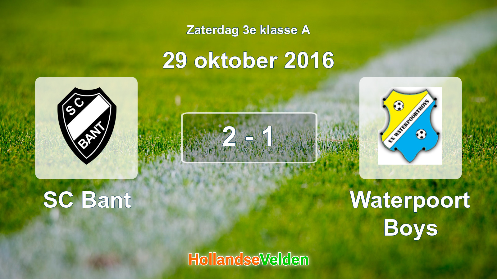Gespeelde wedstrijd: SC Bant - Waterpoort Boys 2 - 1 (29 oktober 2016)