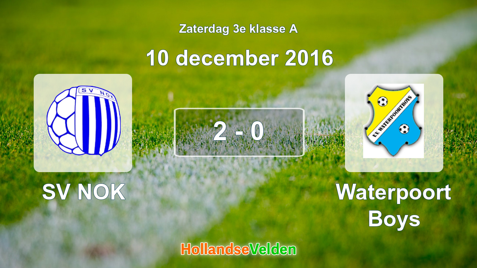 Gespeelde wedstrijd: SV NOK - Waterpoort Boys 2 - 0 (10 december 2016)