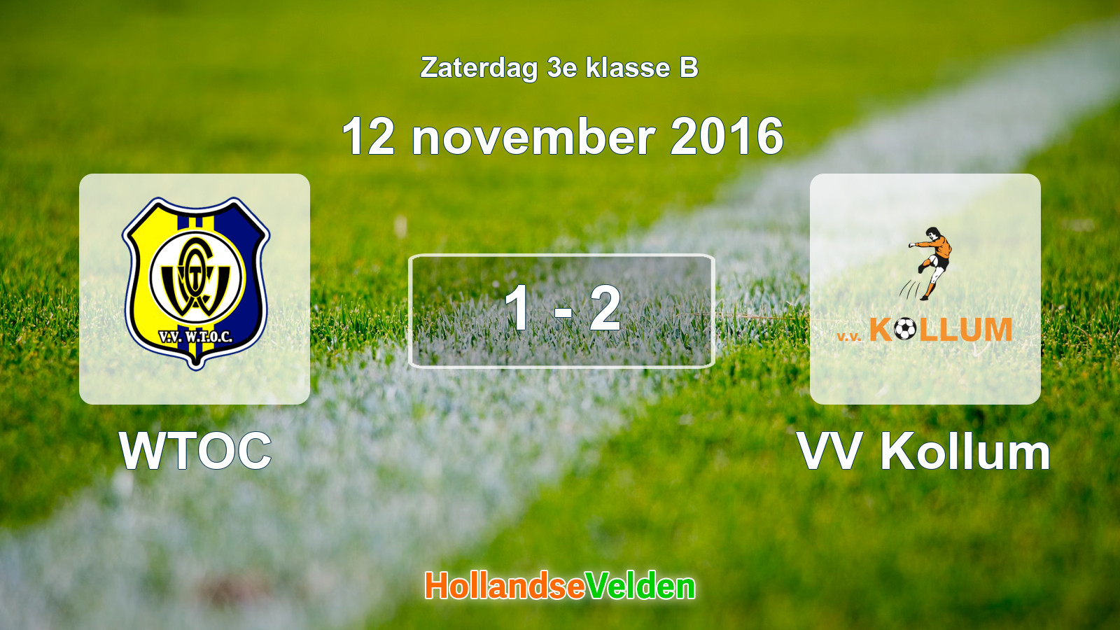 Gespeelde wedstrijd: WTOC - VV Kollum 1 - 2 (12 november 2016)