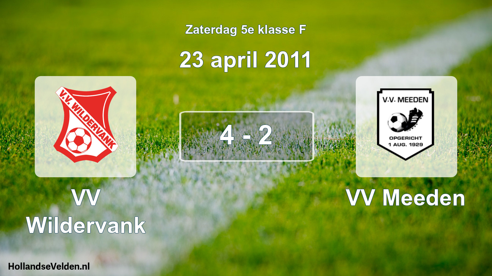 Gespeelde wedstrijd: VV Wildervank - VV Meeden 4 - 2 (23 april 2011)