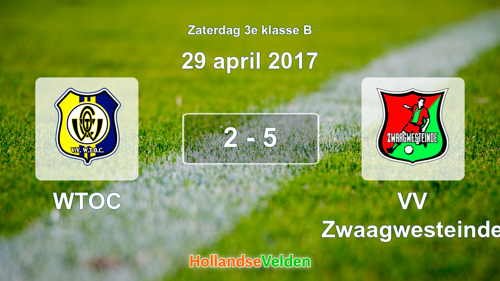 Gespeelde wedstrijd: WTOC - VV Zwaagwesteinde 2 - 5 (29 april 2017)