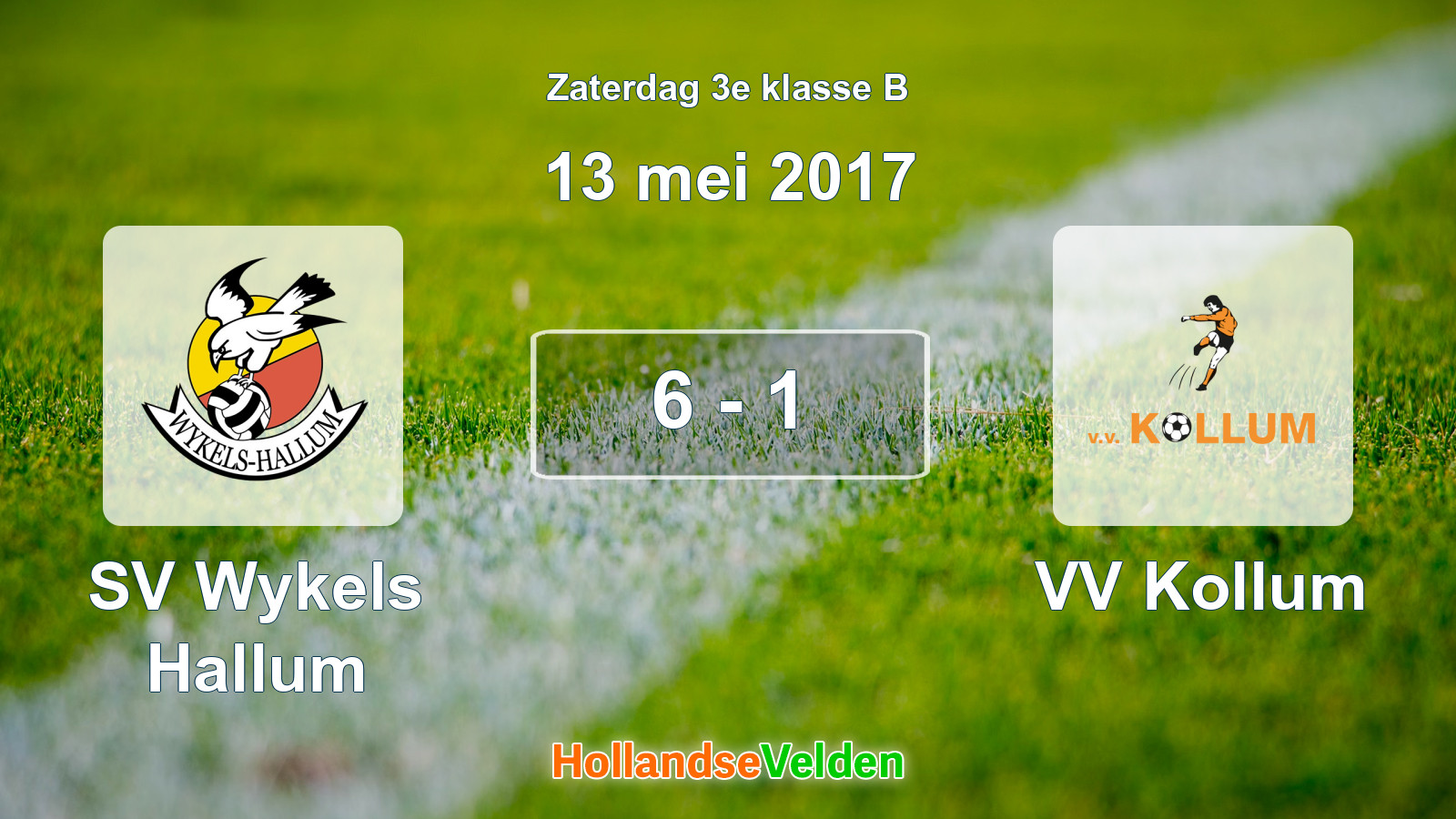 Gespeelde wedstrijd: SV Wykels Hallum - VV Kollum 6 - 1 (13 mei 2017)