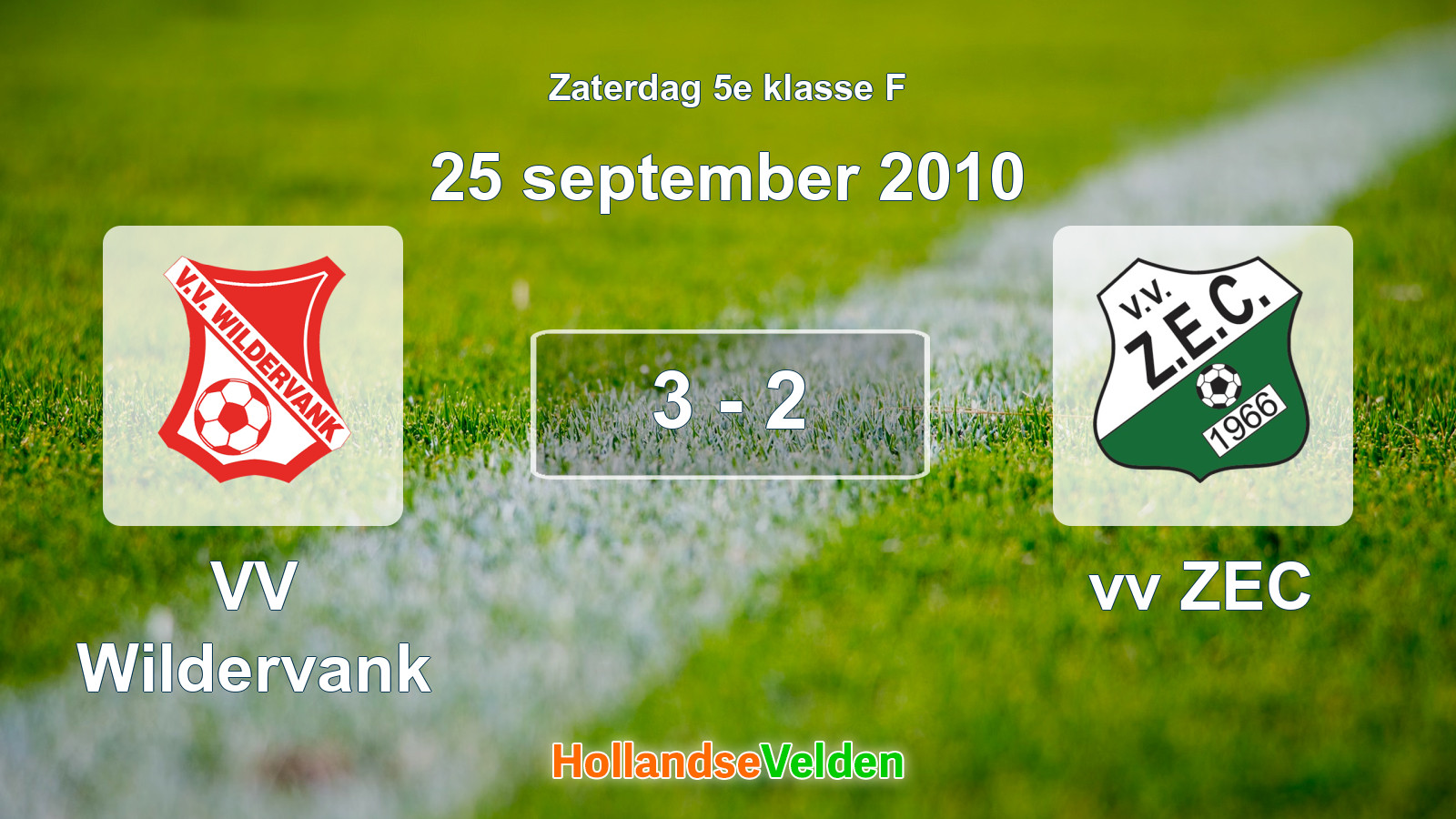 Gespeelde wedstrijd: VV Wildervank - vv ZEC 3 - 2 (25 september 2010)