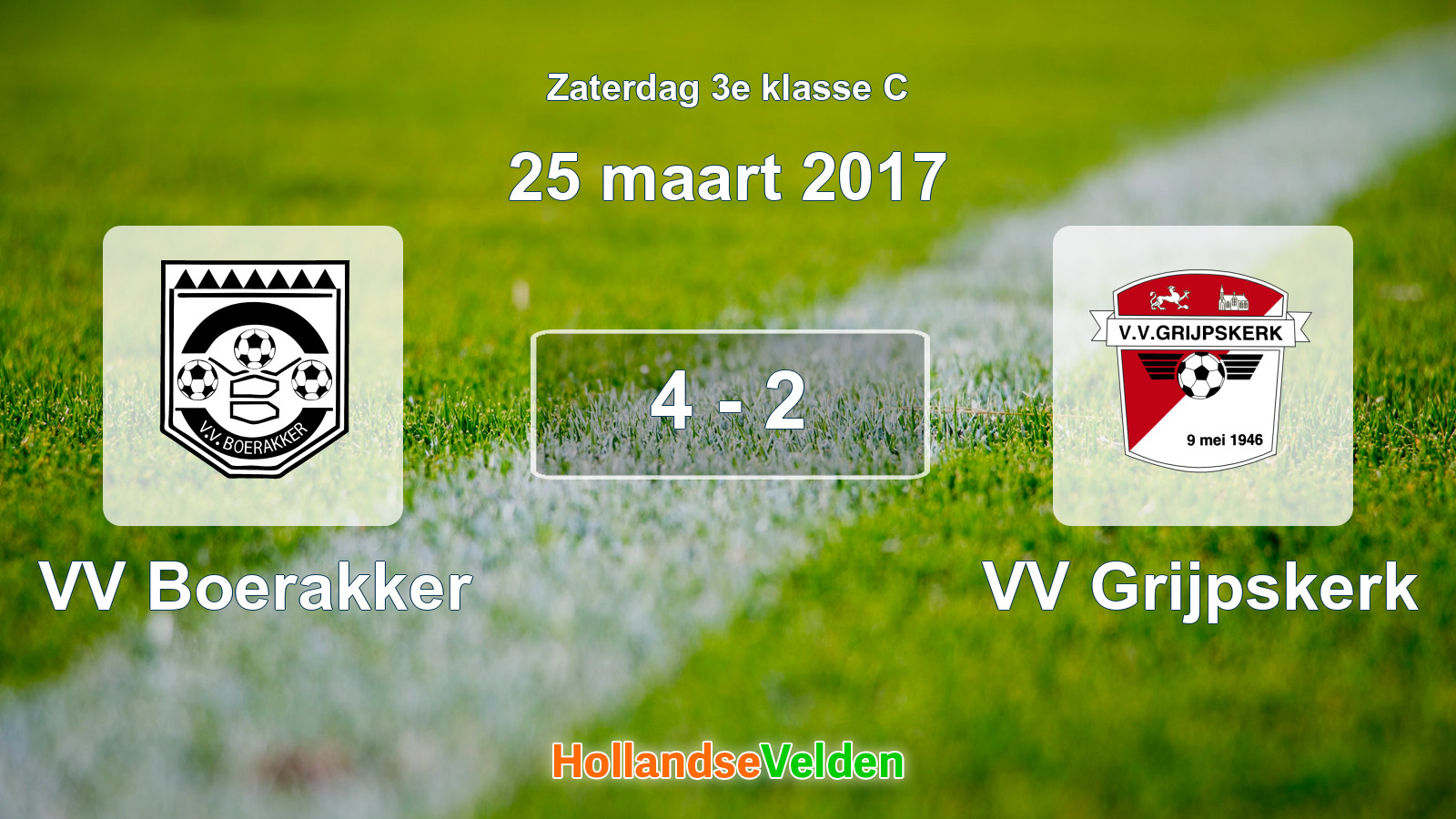 Gespeelde wedstrijd: VV Boerakker - VV Grijpskerk 4 - 2 (25 maart 2017)