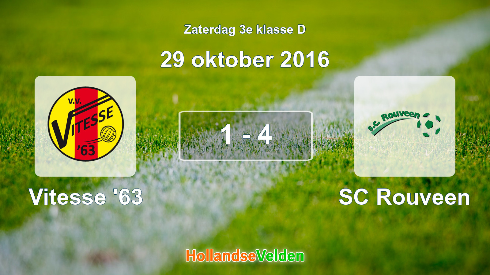 Gespeelde wedstrijd: Vitesse '63 - SC Rouveen 1 - 4 (29 oktober 2016)
