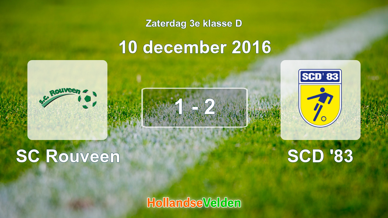 Gespeelde wedstrijd: SC Rouveen - SCD '83 1 - 2 (10 december 2016)