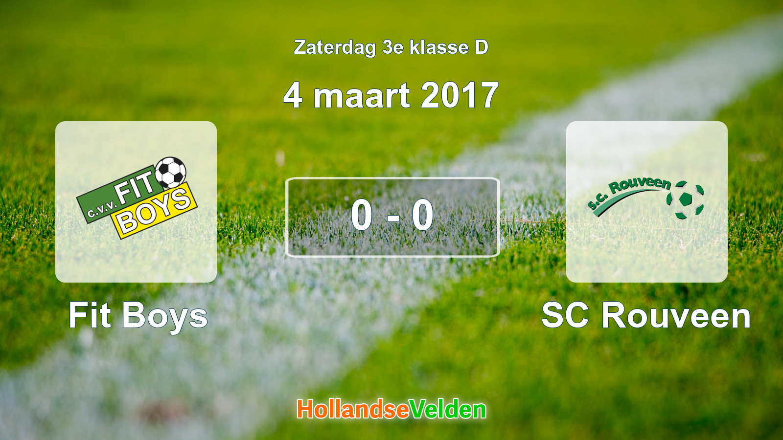Gespeelde wedstrijd: Fit Boys - SC Rouveen 0 - 0 (4 maart 2017)