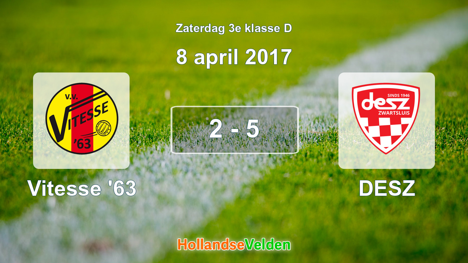 Gespeelde wedstrijd: Vitesse '63 - DESZ 2 - 5 (8 april 2017)