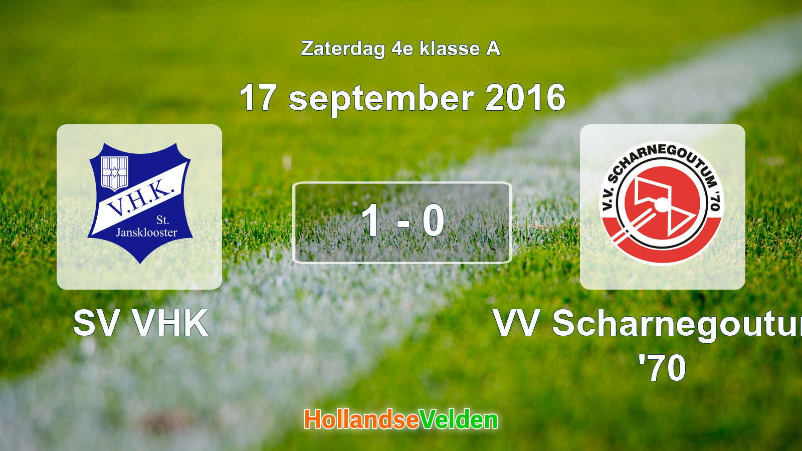 Gespeelde wedstrijd: SV VHK - VV Scharnegoutum '70 1 - 0 (17 september 2016)