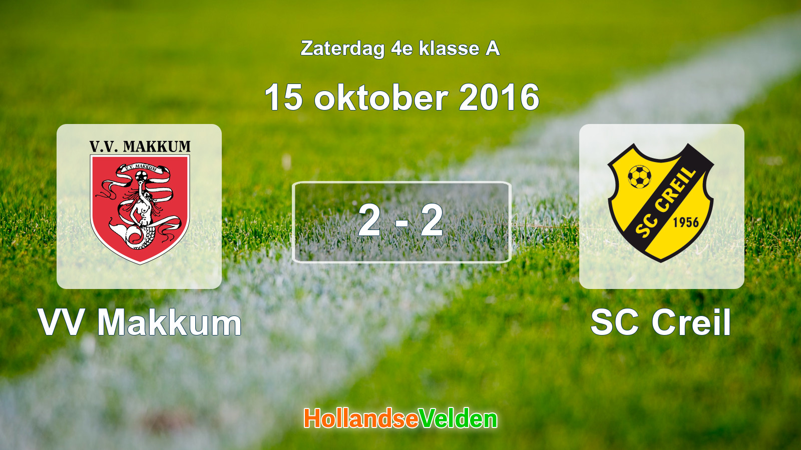Gespeelde wedstrijd: VV Makkum - SC Creil 2 - 2 (15 oktober 2016)