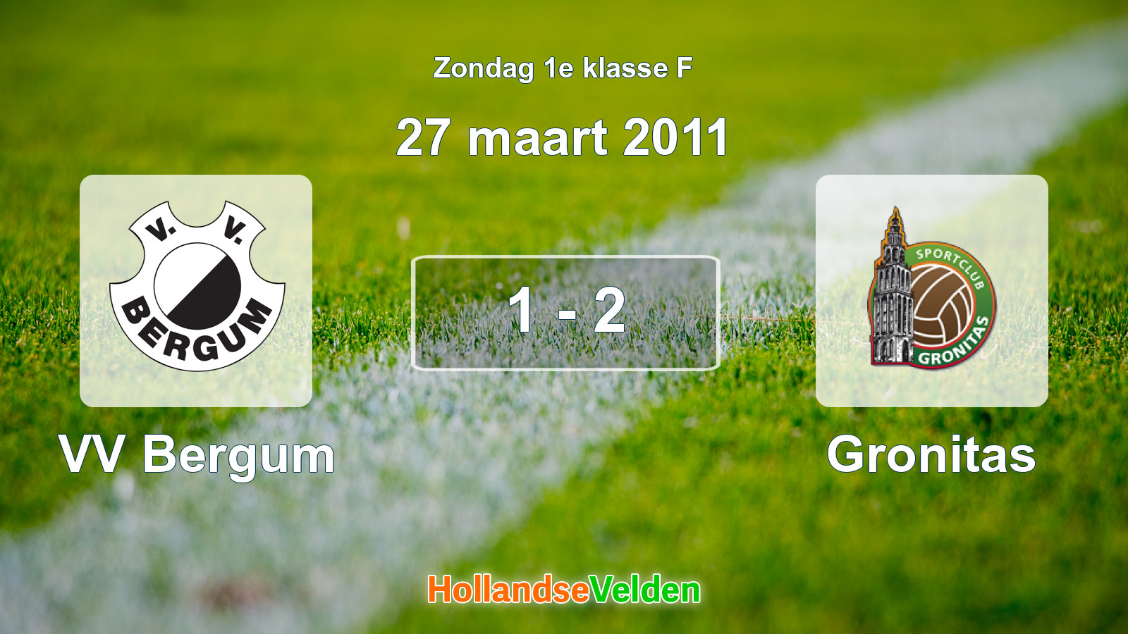 Gespeelde wedstrijd: VV Bergum - Gronitas 1 - 2 (27 maart 2011)