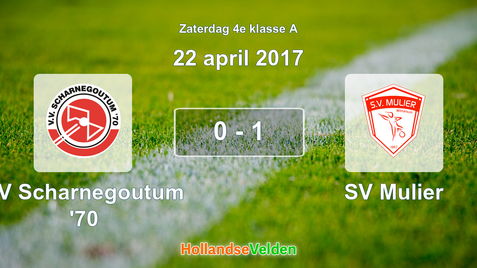 Gespeelde wedstrijd: VV Scharnegoutum '70 - SV Mulier 0 - 1 (22 april 2017)