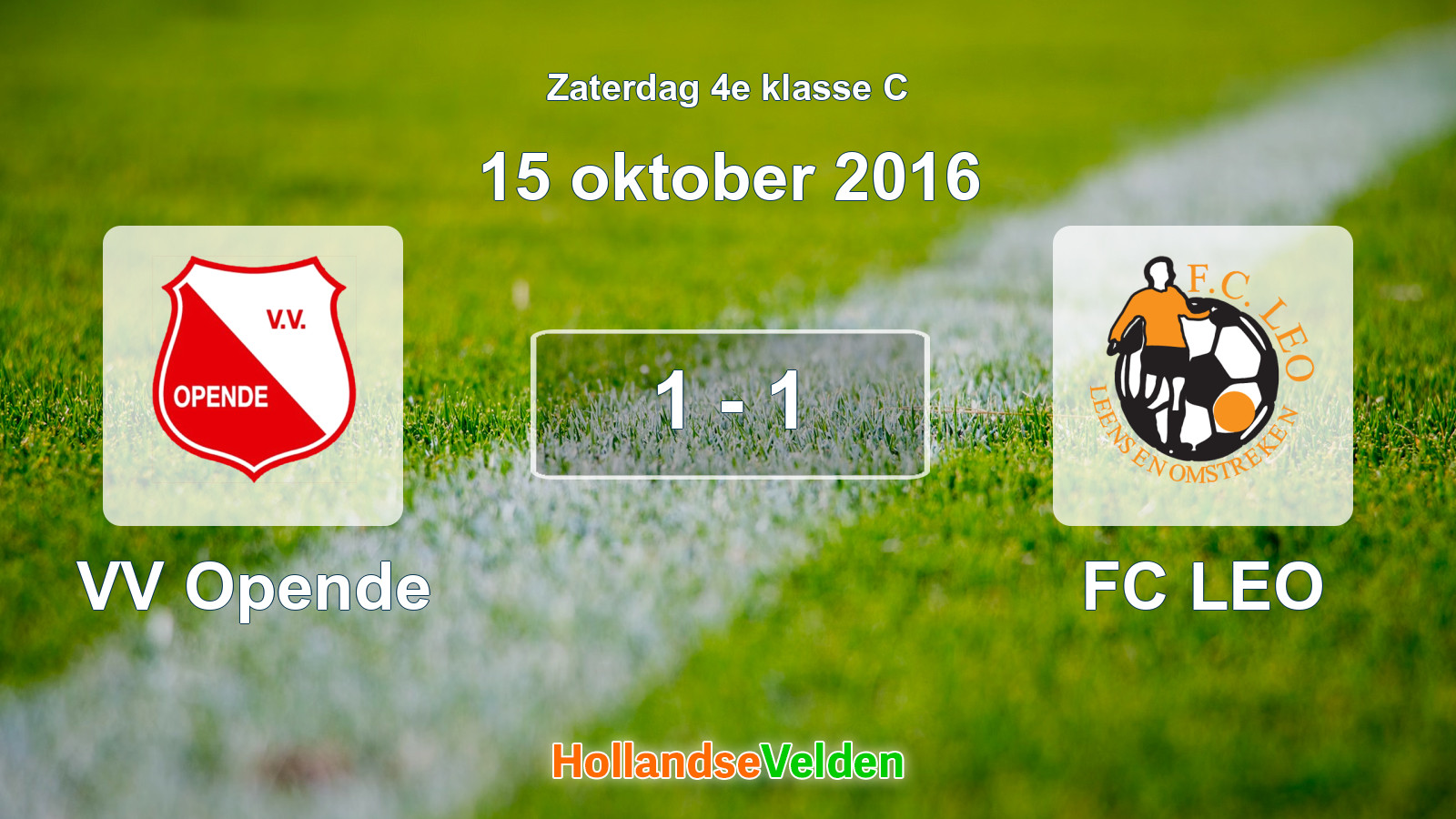 Gespeelde wedstrijd: VV Opende - FC LEO 1 - 1 (15 oktober 2016)