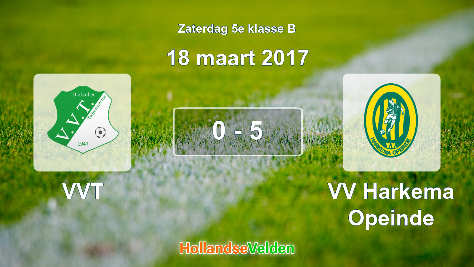 Gespeelde wedstrijd: VVT - VV Harkema Opeinde 0 - 5 (18 maart 2017)