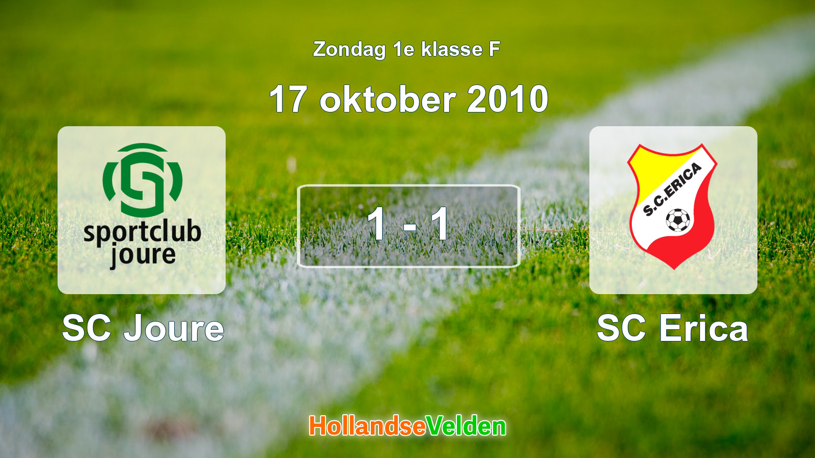 Gespeelde wedstrijd: SC Joure - SC Erica 1 - 1 (17 oktober 2010)