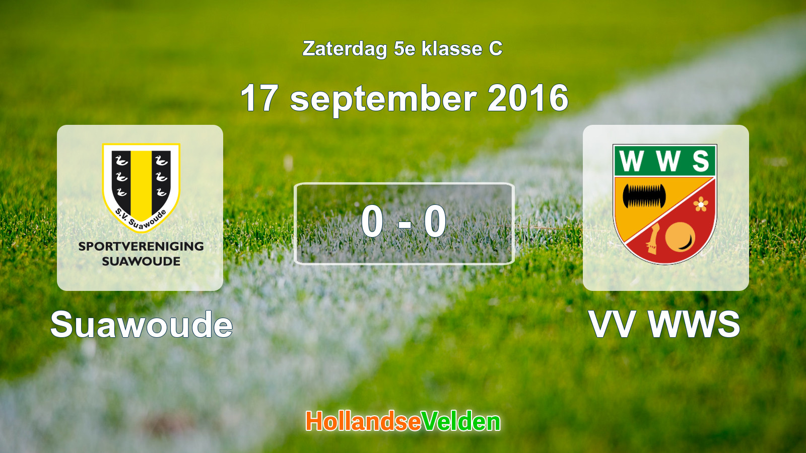 Gespeelde wedstrijd: Suawoude - VV WWS 0 - 0 (17 september 2016)